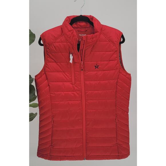 Clique Womens Red Quilted Full Zip Puffer Vest Size Large NWOT - Picture 2 of 8